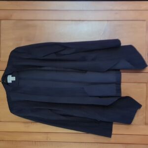 Chico's Sz 0 Navy Blue Suede Waterfall Blazer Cardigan Small